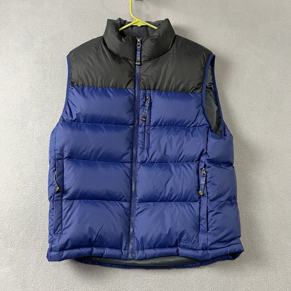 LL Bean Vest Mens Size Medium Blue Goose Down Insualted Puffer Outdoors